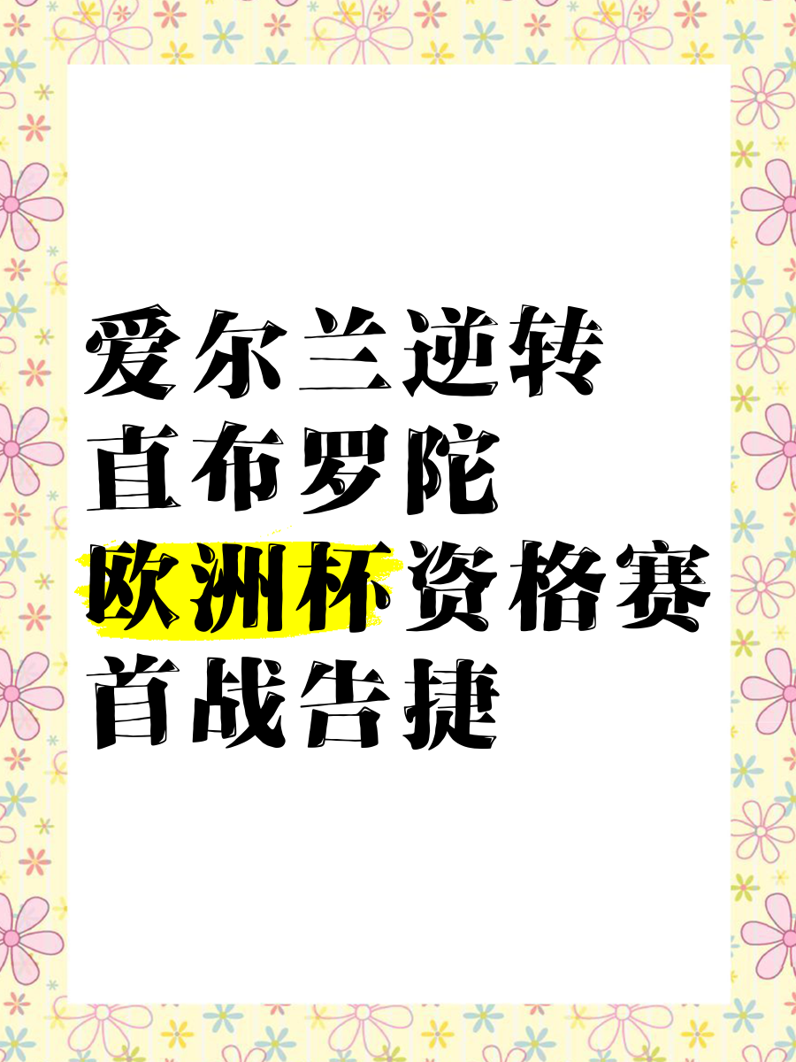 关于爱尔兰梦幻逆转斯洛文尼亚，欧洲杯预选赛惊艳瞬间的信息